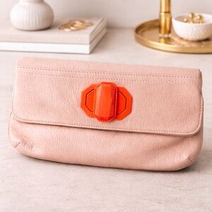 Clutch Purse with Orange Accent